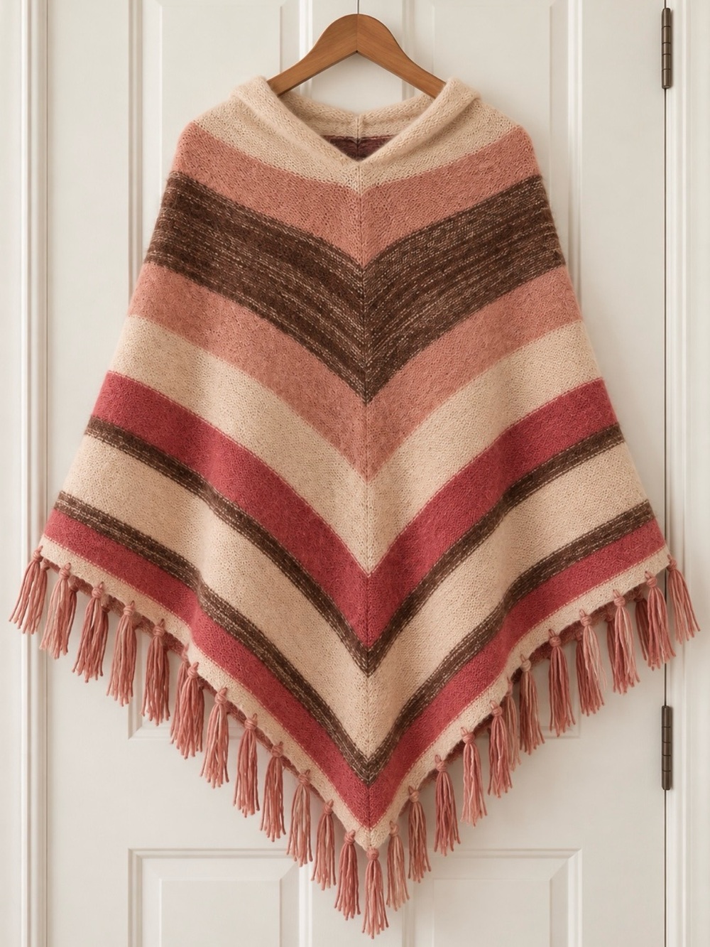 NWT Free People Cherry Stripe Hooded Poncho Sweater/Jumper
One Size Boho Fringe